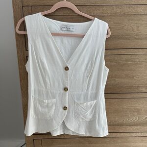 Petal and pup linen vest